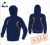 Evo Style Navy Orange Unisex Hooded Sweatshirt