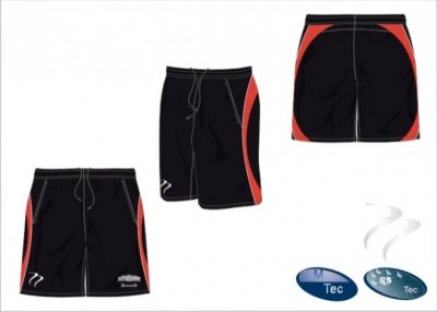 Bowdon HC Men's X Tec Style Black Red With White Piping Playing Short