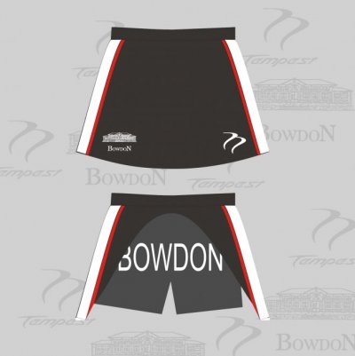 Bowdon HC Women's Black White Red Skort