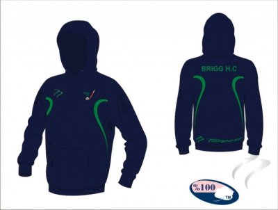Brigg HC Unisex Evo Style Navy Green Hooded Sweatshirt