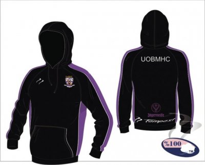 Brighton Hoxkey Unisex X Tec Style Black Purple White Hooded Sweatshirt UOBMHC Text On Back