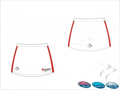 DMU HC Women's White Red Skort