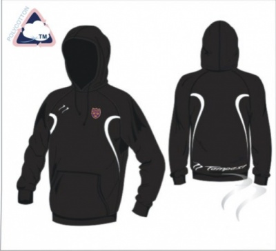 East Hockey Umpires Evo Style Black White Unisex Hooded Sweatshirt