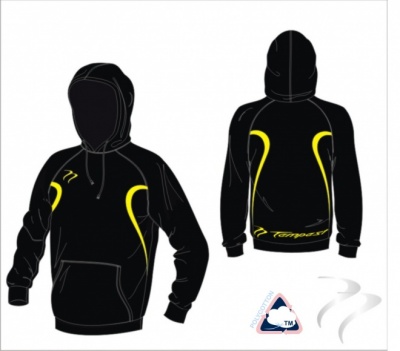England Hockey Umpire Evo Style Black Yellow Unisex Hooded Sweatshirt
