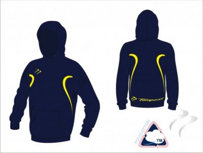 Evo Style Navy Yellow Unisex Hooded Sweatshirt