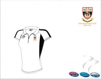 Fareham HC Girl's White Black Polo Neck Playing Shirt