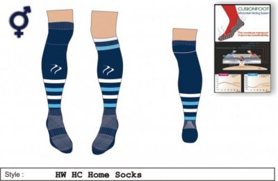 HW HC Unisex Xpression Style Navy White Blue Striped Socks
