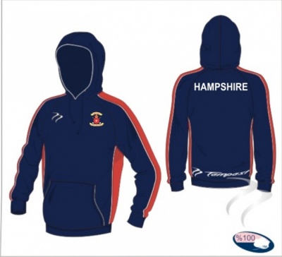 Hampshire Unisex X Tec Style Navy Red  White Hooded Sweatshirt
