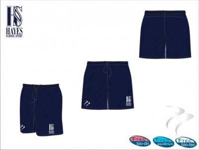 Hayes School Men's Classic Style Navy Rugby Short