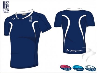 Hayes School Men's Evo Style Navy White Training Shirt