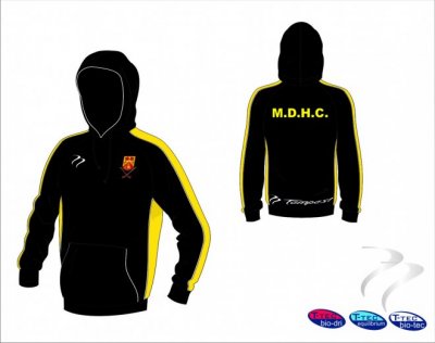 Morecam HC Unisex X Tec Style Black Yellow White Hooded Sweatshirt