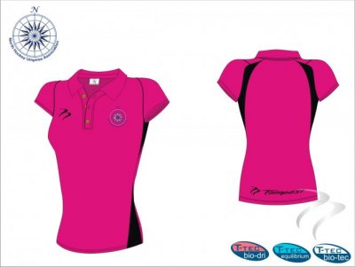 North Hockey Umpires Association Umpires Style Women's Pink Black Polo Shirt
