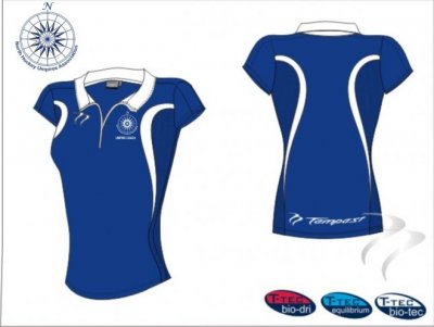 NHUA Evo Style Coaches Royal White Women's Polo Shirt