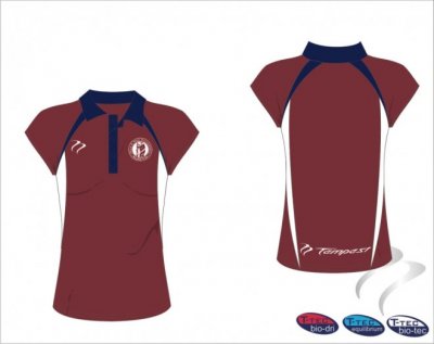 Olton & WW HC Women's Maroon White Navy Polo Shirt
