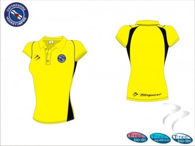 OHUA Umpires Style Women's Yellow Black Polo Shirt