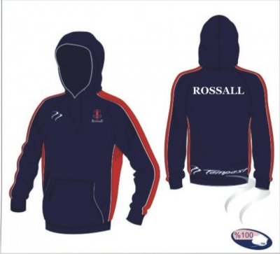 Rossall School Unisex X Tec Style Navy Red White Hooded Sweatshirt