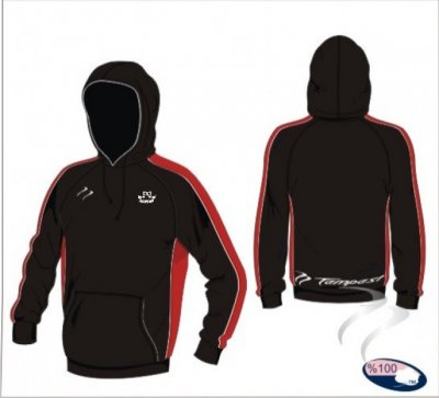 Stockton HC X Tec Style Unisex Black Red White Hooded Sweatshirt