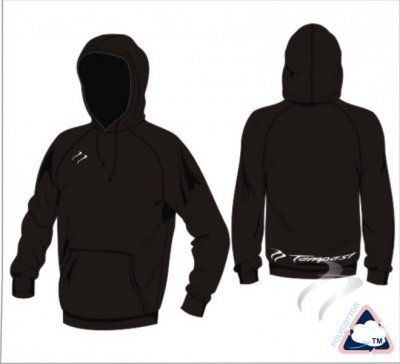 Tempest Classic Style Unisex Black Hooded Sweatshirt