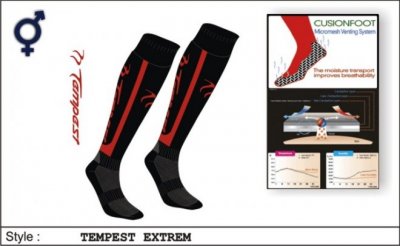 Tempest Unisex Extreme Style Black Red Socks