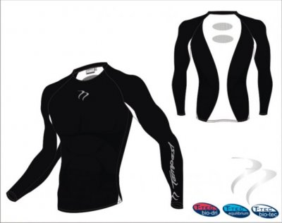 SALE Tempest Bio Tec Unisex Black White With silver Logo Long Sleeve Undershirt