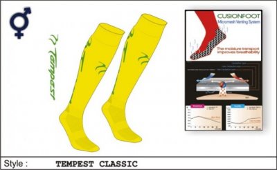 Tempest Unisex Classic Style Yellow Green Socks