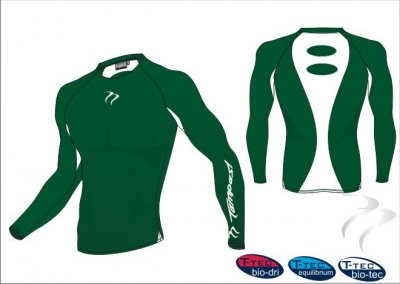 Tempest Bio Tec Unisex Green White Long Sleeve Undershirt