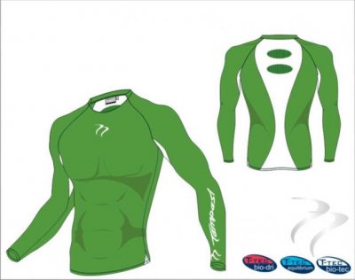 Tempest Bio Tec Unisex Light Green White Long Sleeve Undershirt