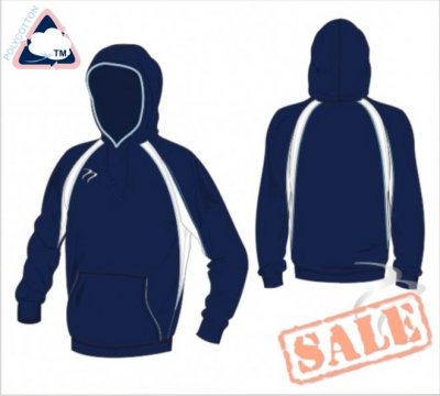 Tempest Classic Style Unisex Navy White Hooded Sweatshirt
