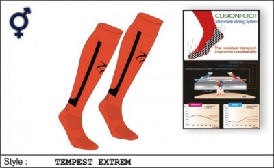 Tempest Unisex Extreme Style Orange Black Socks