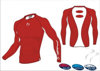 Tempest Bio Tec Unisex Red White Long Sleeve Undershirt