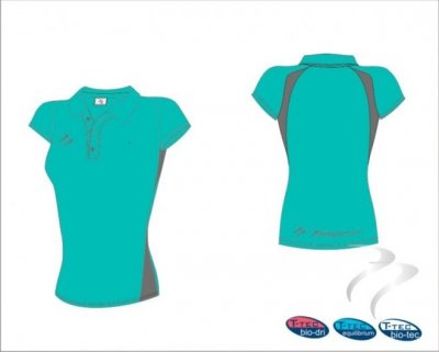 Women's Blue Grey Polo Shirt