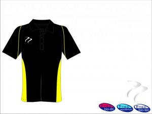 England Hockey Umpire Style Men's Black Yellow Polo Shirt
