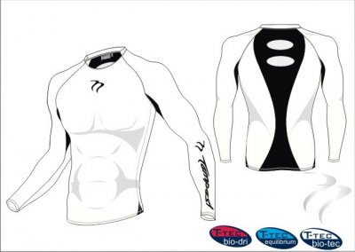 Tempest Bio Tec Unisex White Black Long Sleeve Undershirt