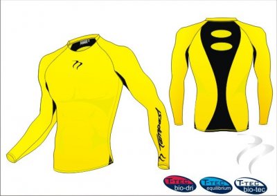 Tempest Bio Tec Unisex Yellow Black Long Sleeve Undershirt