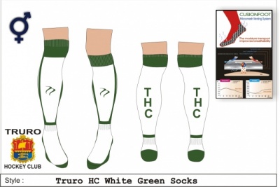 Truro HC Tempest Unisex Xpression Style White Green Socks