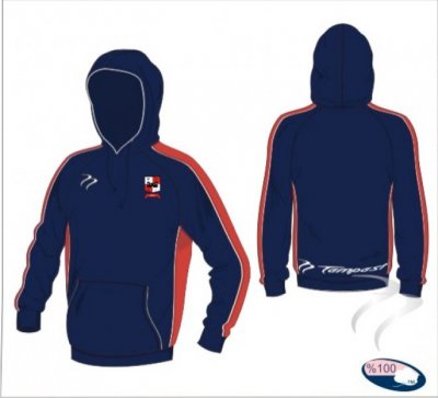 West Derby HC X Tec Style Unisex Navy Red White Hooded Sweatshirt