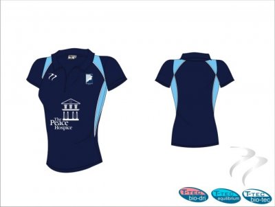 West Herts X Tec Style Women's Navy Light Blue White Polo Shirt
