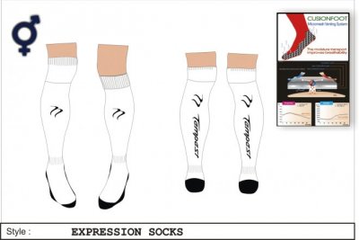 Tempest Unisex Xpression Style White Black Socks