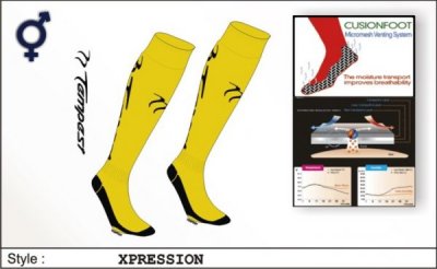 Tempest Unisex Xpression Style Yellow Black Socks