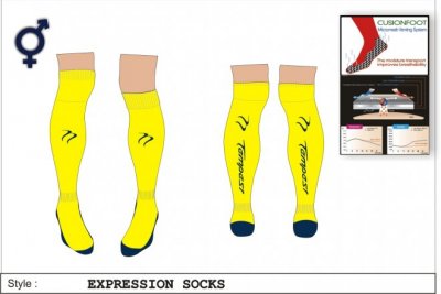 Tempest Unisex Xpression Style Yellow Navy  Socks