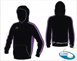 X Tec Style Unisex Black Purple White Hooded Sweatshirt