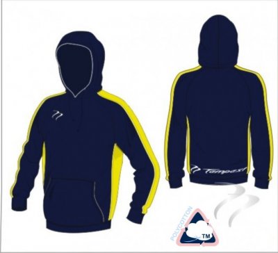 X Tec Style Unisex Navy Light Yellow  White Hooded Sweatshirt