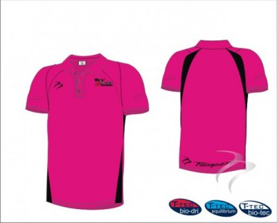 West Panel Hockey Umpires Style Men's Pink Black Polo Shirt