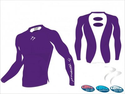 Tempest Bio Tec Unisex Purple White Long Sleeve Undershirt