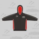 Bowdon HC X Tec Style Men's Full Zip Black Red White Hooded Sweatshirt Red Hood