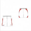 DMU HC Men's X Tec Style White Red With White Piping Playing Short
