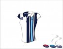 HW HC Women's White Navy Light Blue  Polo Neck Playing Shirt