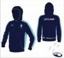 Leyland NC X Tec Style Unisex Navy Light Blue White Hooded Sweatshirt