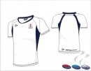 Rossalll School Men's Club Style White Navy Playing Shirt
