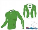 Tempest Bio Tec Unisex Light Green White Long Sleeve Undershirt